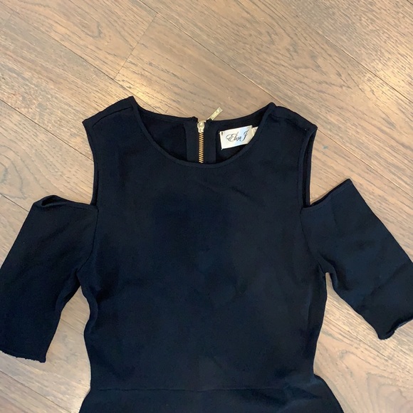 Eliza J black dress cold shoulder size S/P - Picture 2 of 6